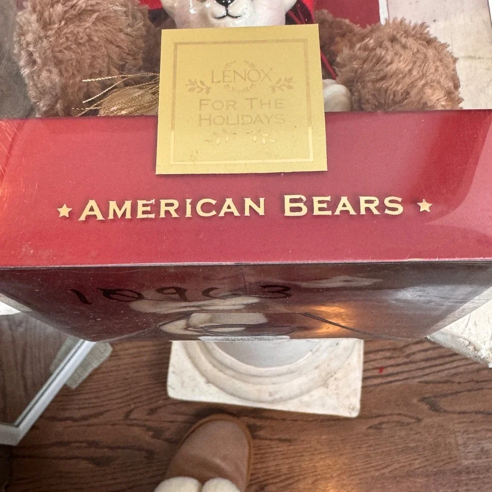 Lenox American Bears 100th Anniversary Holiday Teddy Bear Porcelain Ornament NIB